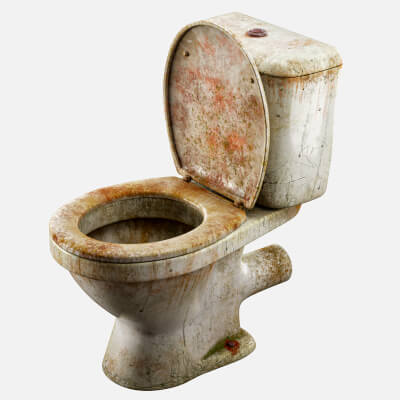 Dirty Abandoned Toilet by CGZen