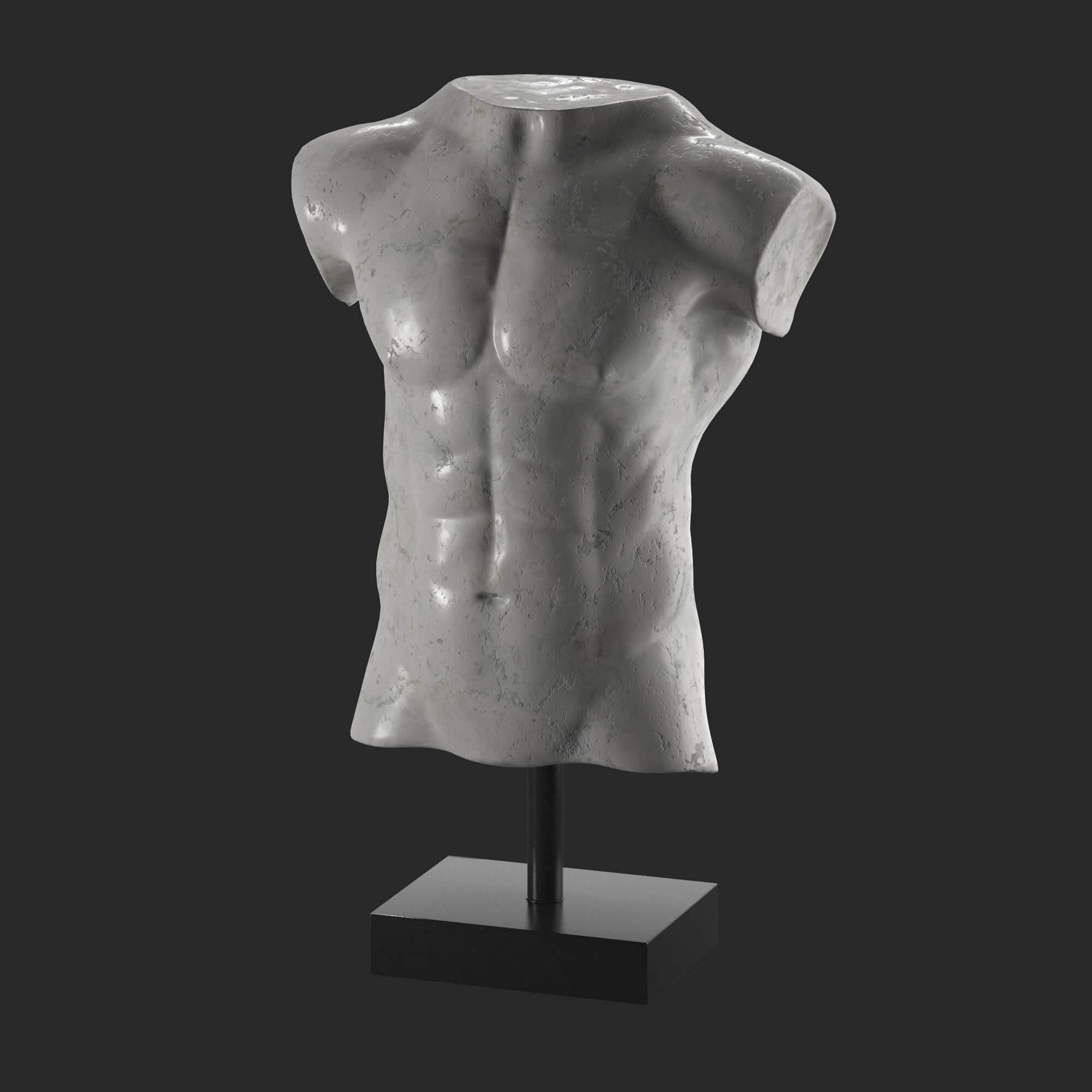 Marble Male Torso - 3D Model by CGZen