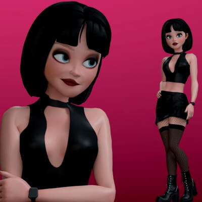 Game Cartoon Girl Rigged