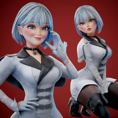 Game Cartoon Girl Rigged