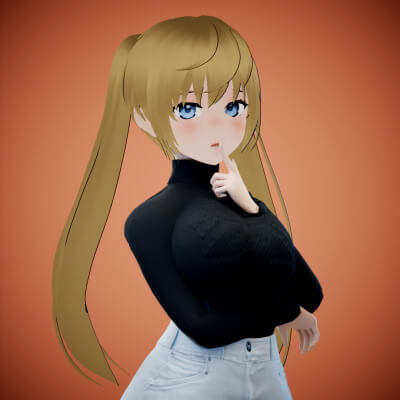 Game Cartoon Stylized Sexy Anime Girl Rigged