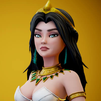 Game Stylized Sexy Egyptian Ancient Girl Rigged