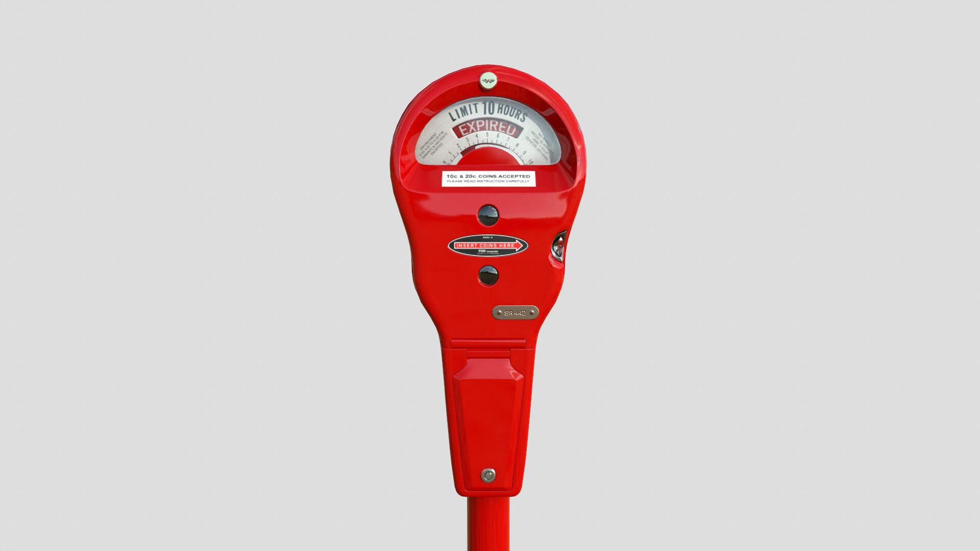 Parking Meter Red 3D Model by Chamod