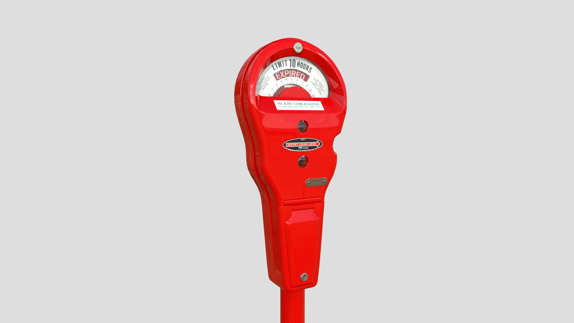 Parking Meter Red 3D Model by Chamod