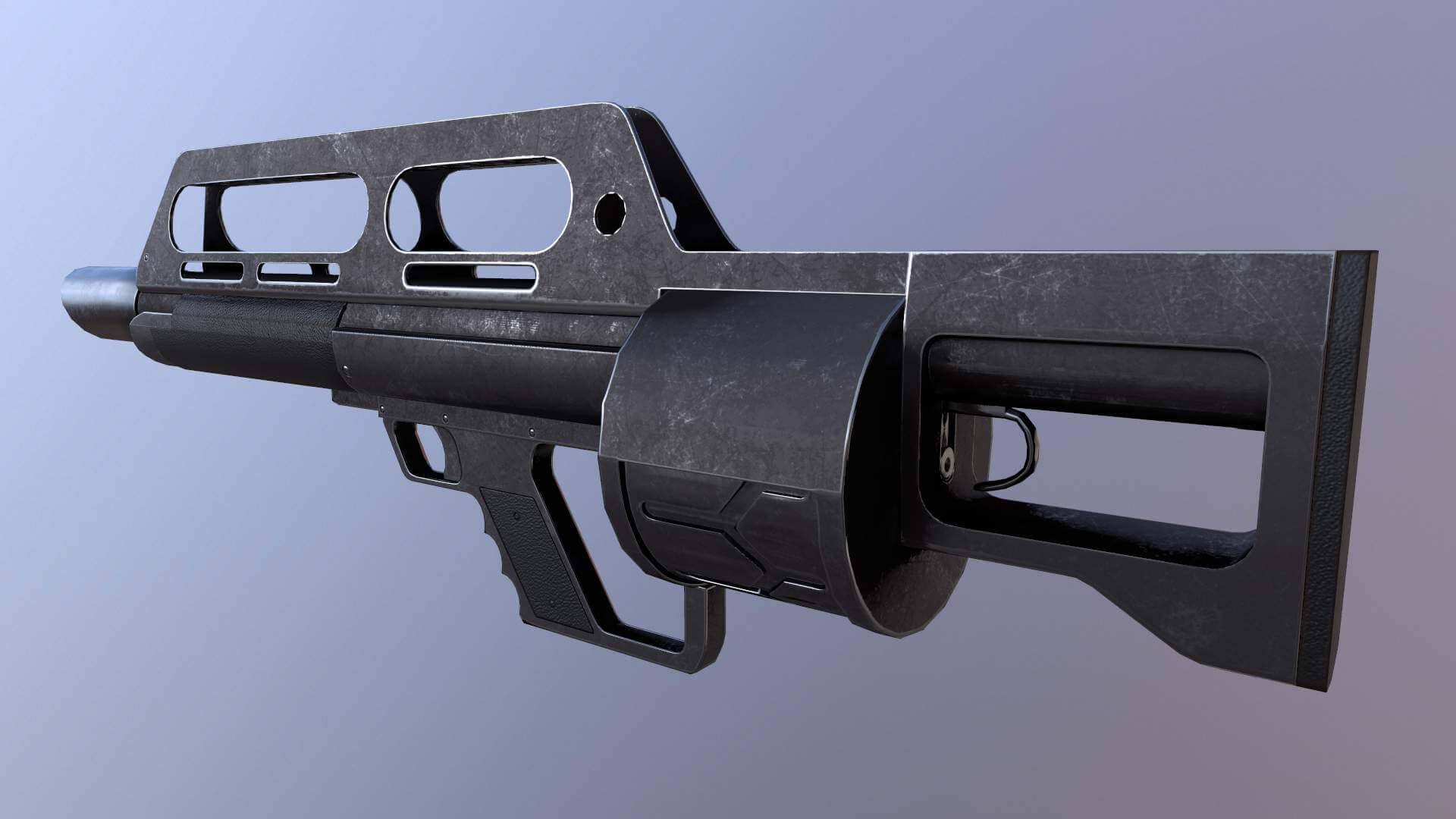 Jackhammer Shotgun 3D Model by chander1980