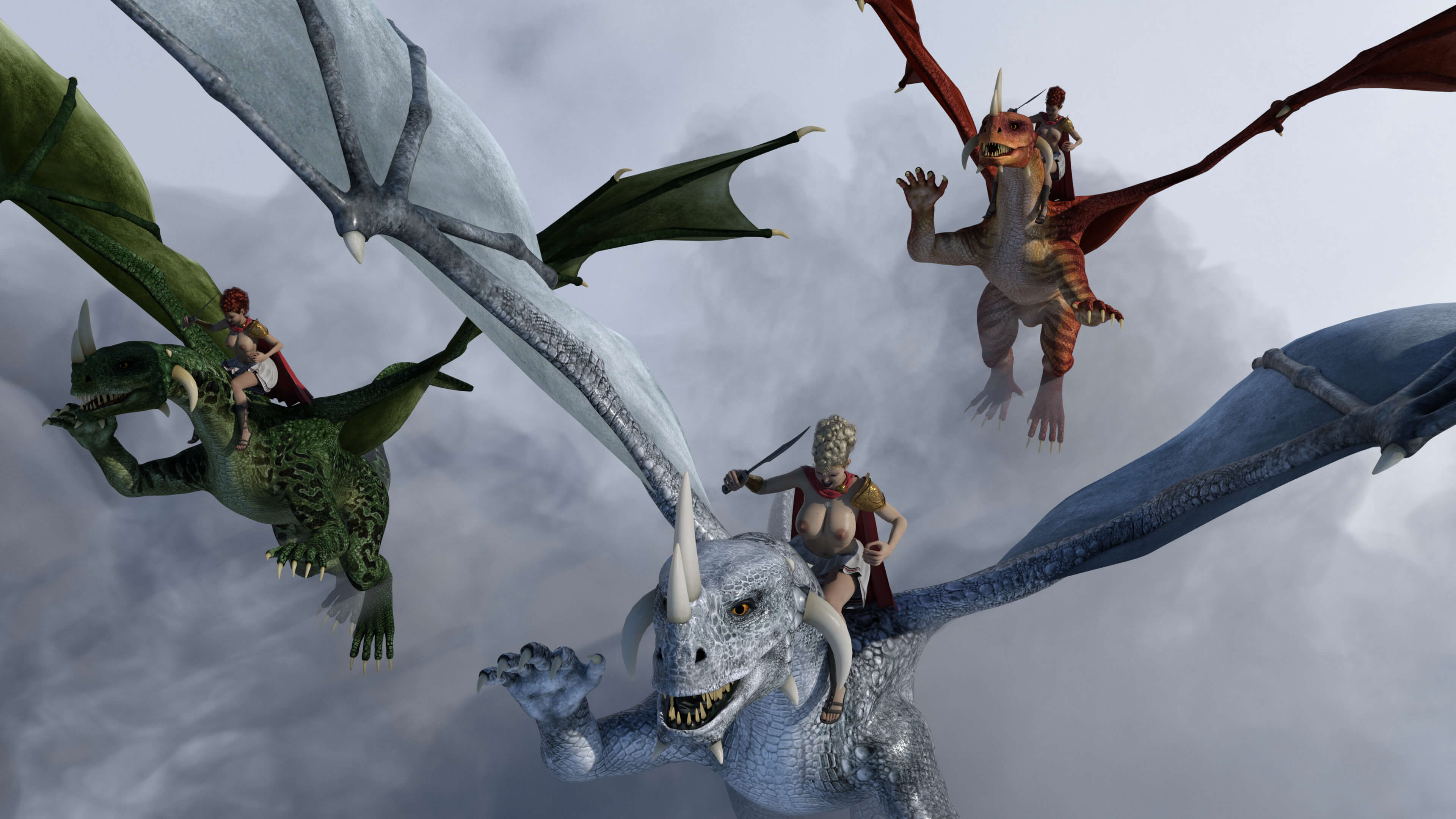 Dragon Rider 3D Render, Digital Art by Cheops23456