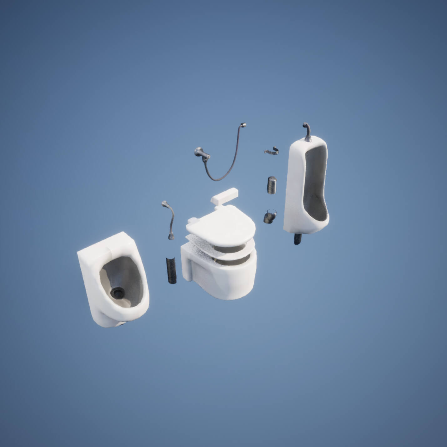 Toilet Builder Kit A 3D Model by chhatrashal