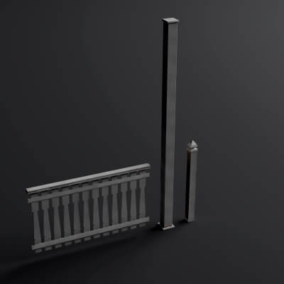 Props Railing H6 - Free 3D Model by chhatrashal