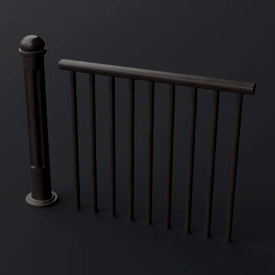 Props Railing X5 - Free 3D Model by chhatrashal