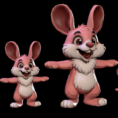 Buff Rabbit 3d Game Asset Rabbit Game Ready - 3D Model by Chibibi