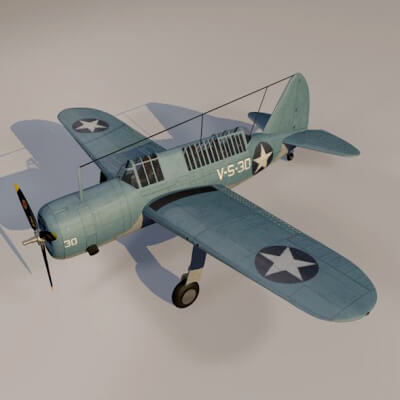 Brewster Sb2A Buccaneer 3D Model by ChipBassChaos