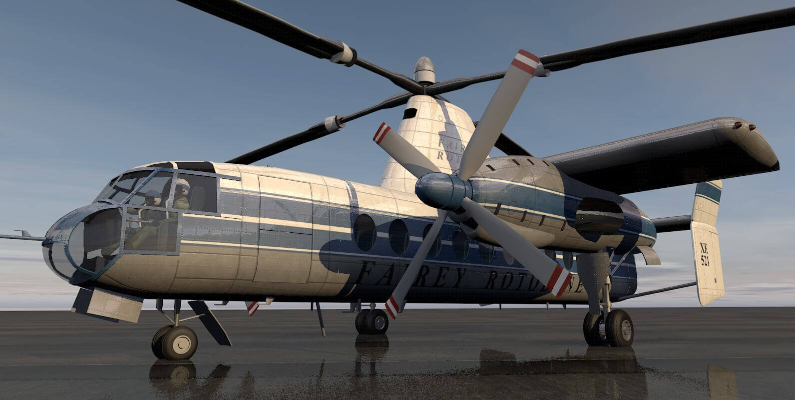 Fairey Rotodyne (1957) 3D Model by ChipBassChaos