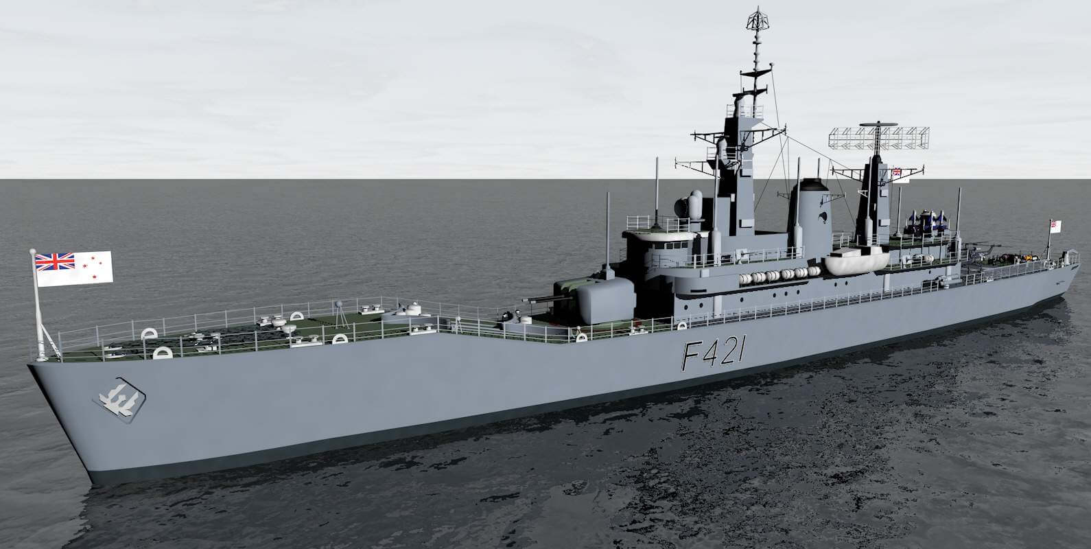 HMNZS Canterbury (F421) Leander Class Frigate - 3D Model by ChipBassChaos