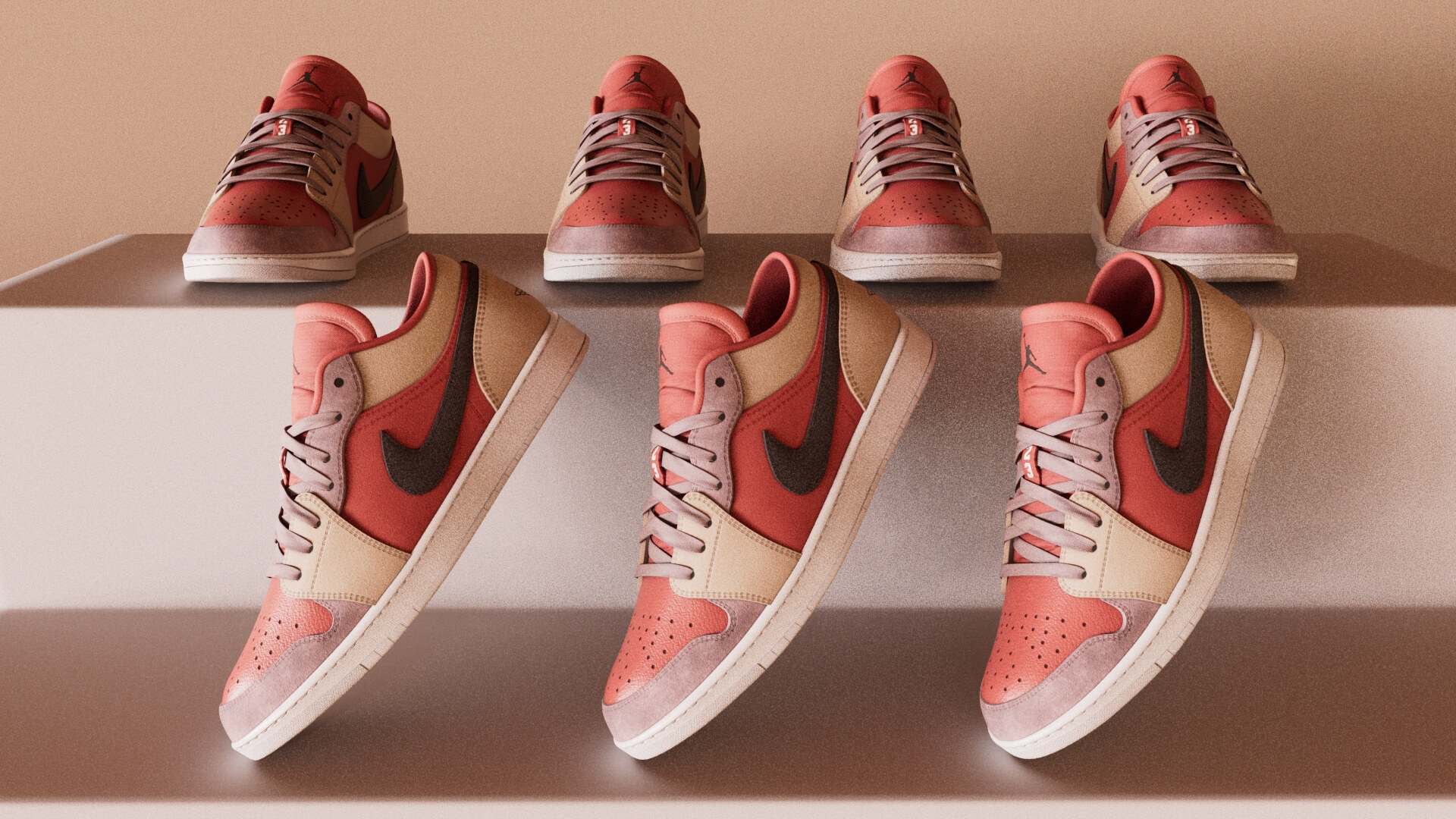 Air Jordan 1 Retro Canyon Rust Shoes - 3D Model by chitam