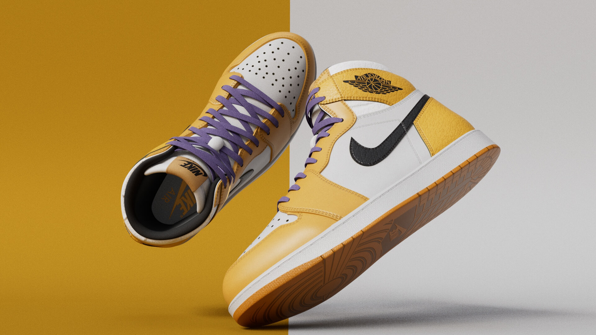 Airjordan 1 Retro Highog Color Orange - 3D Model by chitam