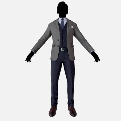 Men Pans With Shirt Blazer and Shoes Mixblueblackgrey