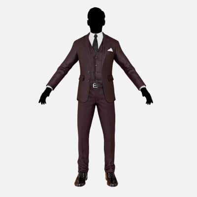 Men Pans With Shirt Blazer and Shoes Vest Burgundy