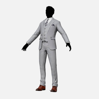 Men Pans With Shirt Blazer and Shoes Vest Color Gray