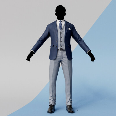 Men Pants with Shirt Blazer and Shoes Mix Grey Blue Black