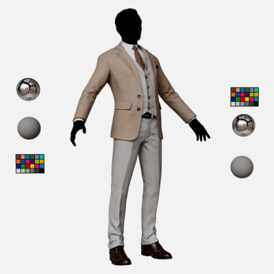 Mens Pans With Shirt Blazer and Shoes Vest Creamy Brown