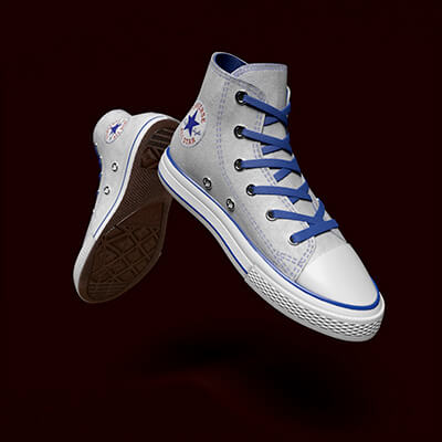 Converse Shoes - White and Blue