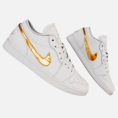 White Metalic Gold Nike Sneakers