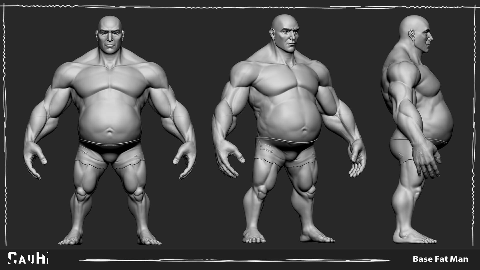 Stylized Fat Man Anatomy Game - 3D Model by chitam