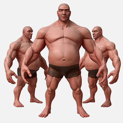 Stylized Fat Man Anatomy Game