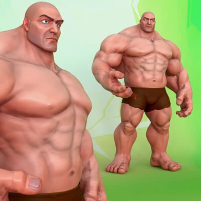 Stylized Huge Giant Man Anatomy Game Films