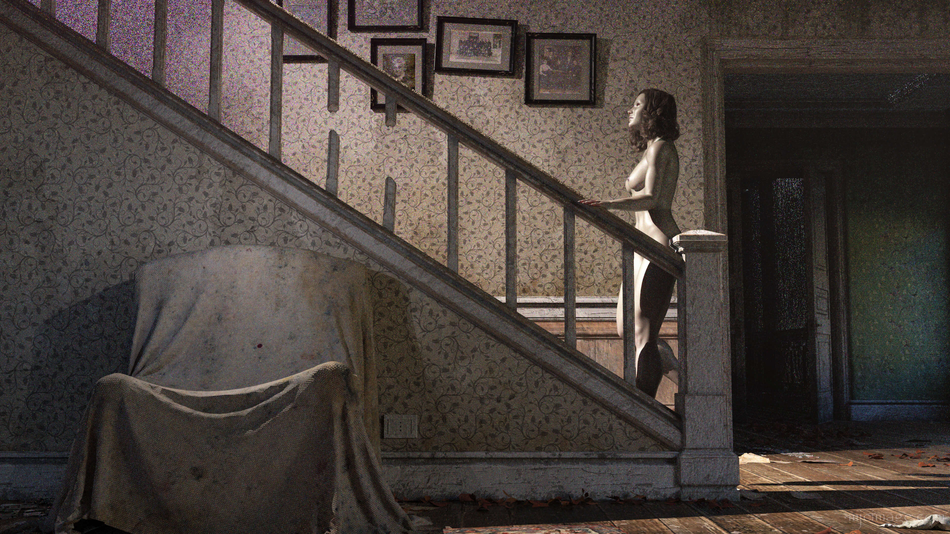 Into the Light 3D Render, Digital Art by chmielewski