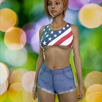 Cee Cee Basics 01 - dForce Cropped Tank and Cutoffs for G8F