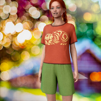 Cee Cee Basics 02 - dForce T-Shirt and Shorts for G8F