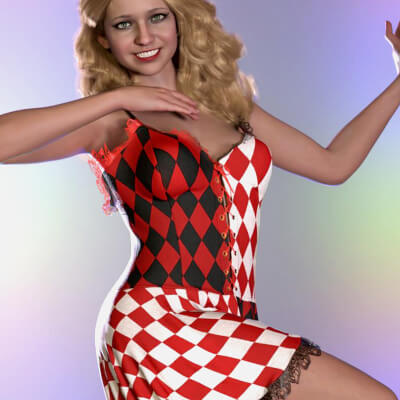 dForce Trickster Dress for Genesis 9 and Genesis 8 Female