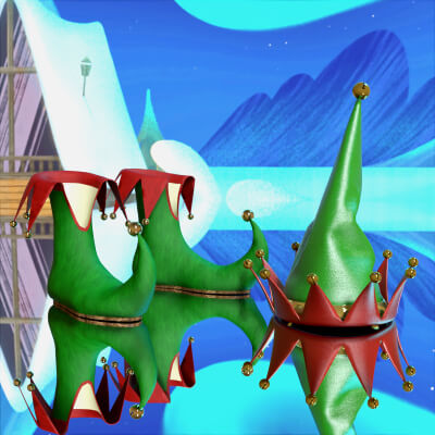 Elf Holiday Jingle Boots and Hat for G8F