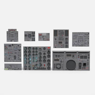 Dashboard 3 Control Panel With Buttons and Knobs