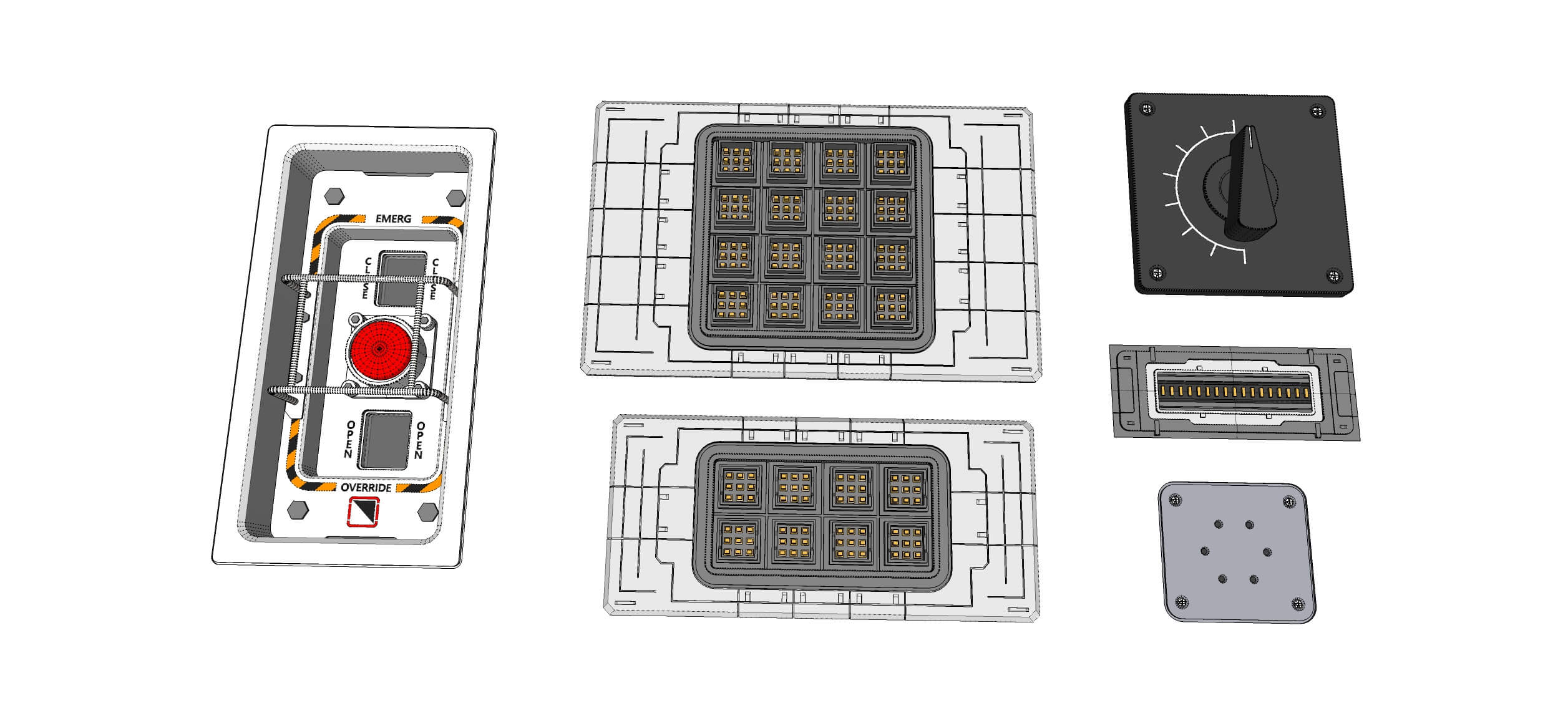 Dashboard 5 Control Panel With Buttons and Knobs - 3D Model by Chtazi