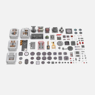 Dashboard 5 Control Panel With Buttons and Knobs