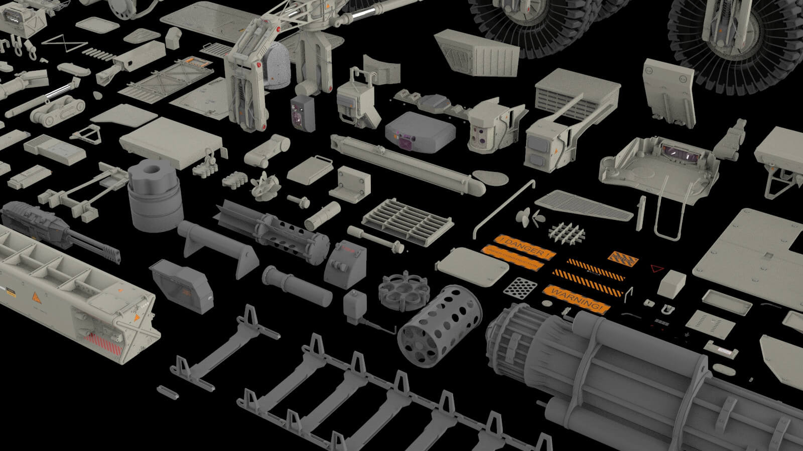 Kitbash Transformer Mechanics Collection 2 Kitbash - 3D Model by Chtazi