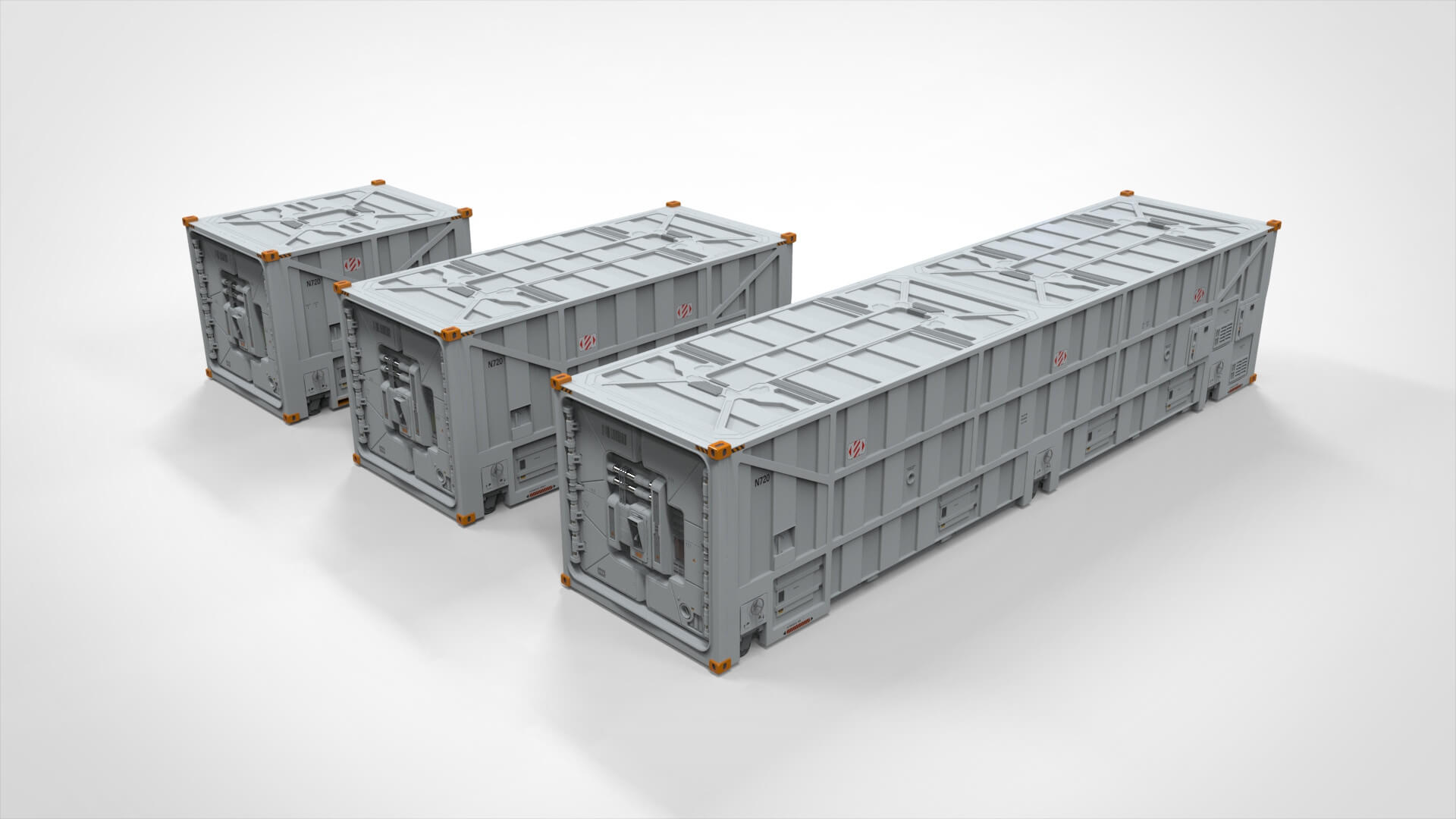 Space Cargod Containers Sci-Fi Cargo Container 1 3D Model by Chtazi
