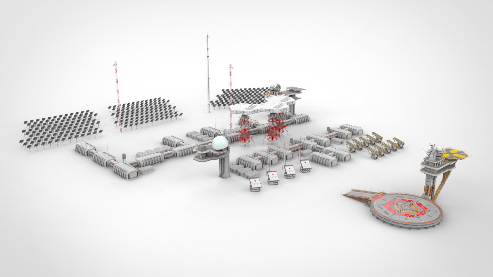 Sci Fi Outpost - 3D Model by Chtazi