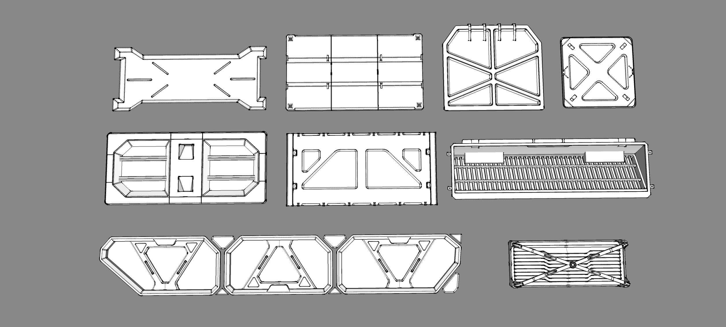 Sci-Fi Trim Sheets 3 3D Model by Chtazi