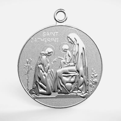 thumbnail image 2 of St. Catherine Siena Medal - 3D Model By Chtazi 2 of 10