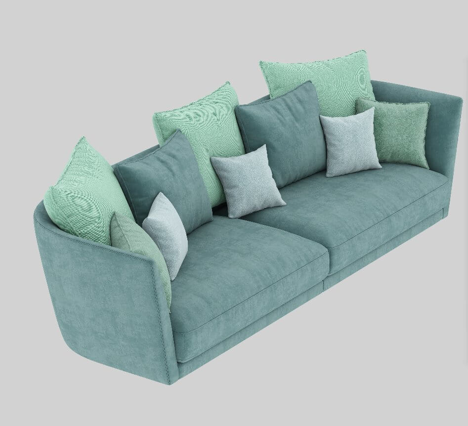Luxury Green Fabric Sofa 3D Model by chuanmao
