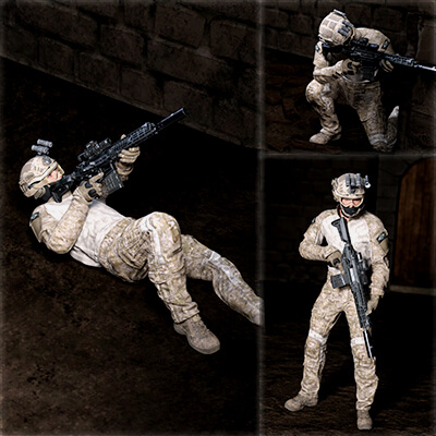 CC Navy SEAL Combat 2 Poses for NGR - G8M G8F and G9 by Circles
