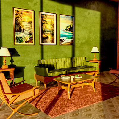 70S Living Room by clacydarch