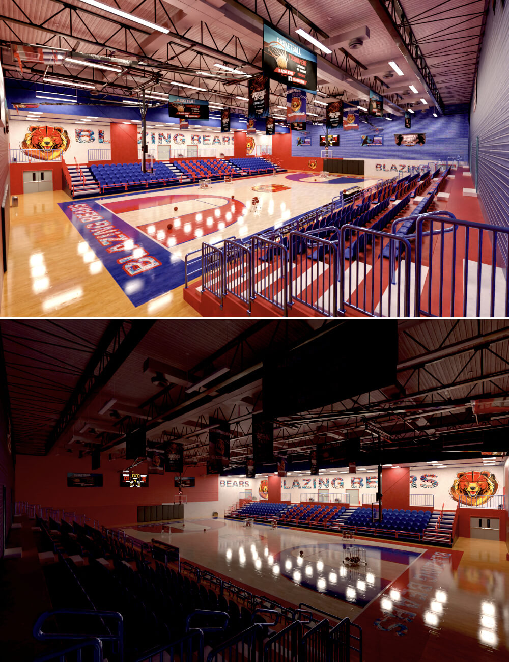 DAZ Content Bundle: Five HS Basketball Gym Teams by clacydarch