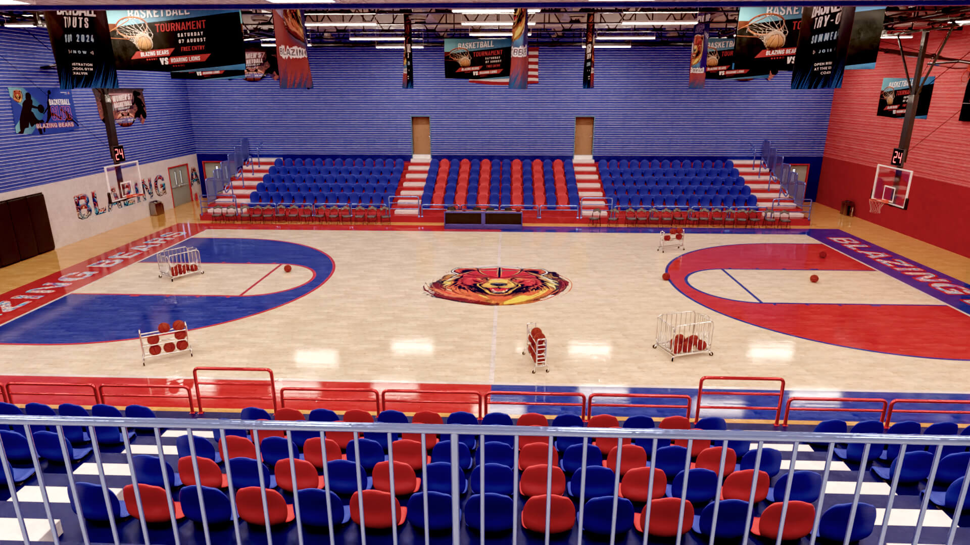 DAZ Content Bundle: Five HS Basketball Gym Teams by clacydarch