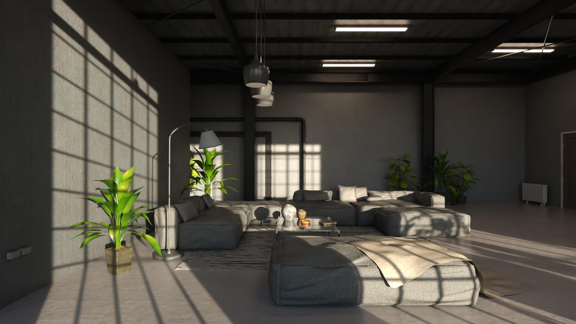 Loft Style Living Room - Daz Content by clacydarch
