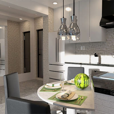 Open Kitchen and Living Room