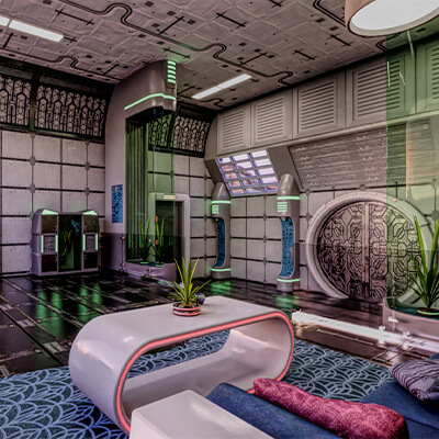 Sci-Fi Living Space by clacydarch